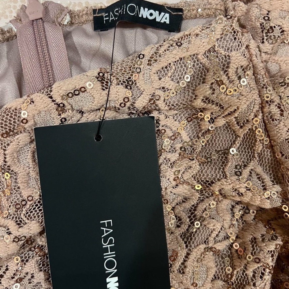 Fashion Nova Glittering Lace Dress